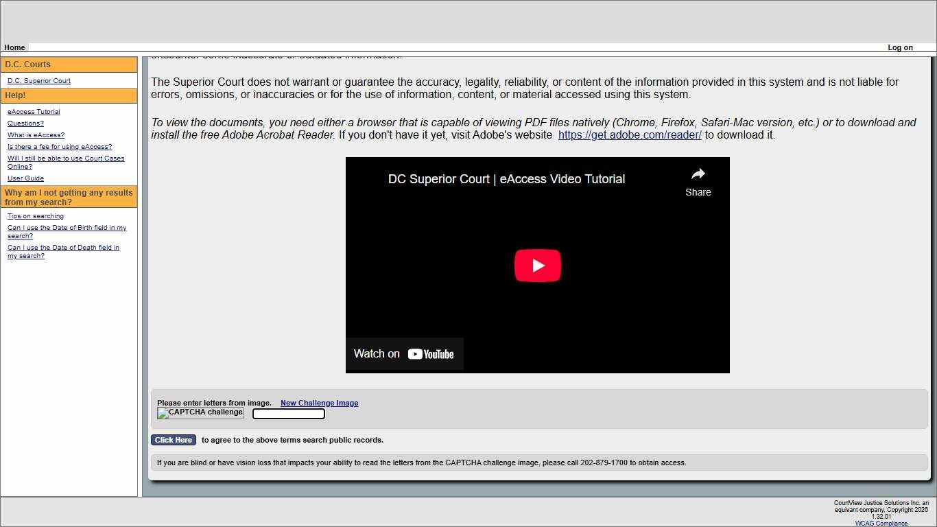 Welcome Page - District of Columbia Superior Court